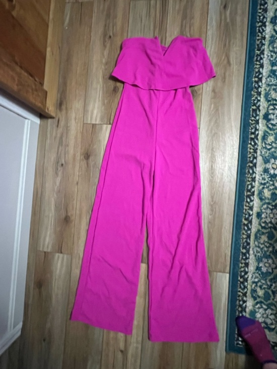 Lulus Pants - Lulus Strapless Wide-Leg Jumpsuit - Hot Pink